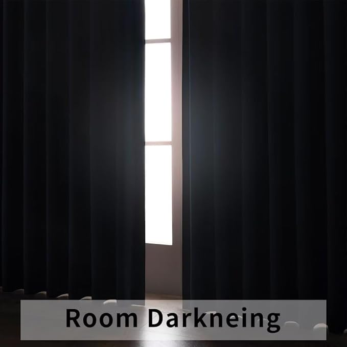 Joydeco Blackout Curtains 96 Inches Long, Thermal Insulated Black Out Curtains 2 Panels Set for Bedroom, Room Darkening Drapes for Living Room Window (W52 x L96 Inch, Navy Blue)