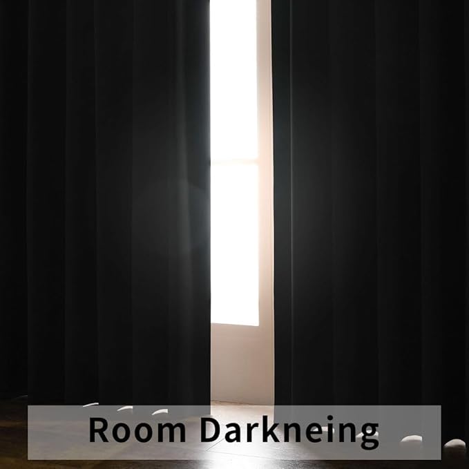 Joydeco 72 Inch Blackout Curtains for Bedroom, Thermal Insulated Black Out Curtains, Room Darkening Drapes for Living Room Window Rod Pocket Back Tab (W52 x L72 Inch, Red)