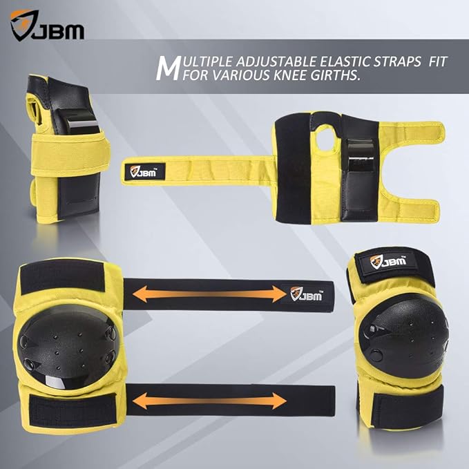 JBM Adult & Kids Knee Pads Elbow Pads and Wrist Guards for Inline Skating, Roller Skating, Skateboarding, Scootering