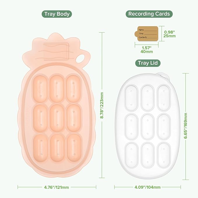 Haakaa Silicone Nibble Freezer Tray -Breastmilk Teething Popsicle Mold - Baby Fruit Food Feeder Teether Tray - Baby Food Maker - Ice Cube Tray - 4 Months+ Babies - BPA Free - Blush