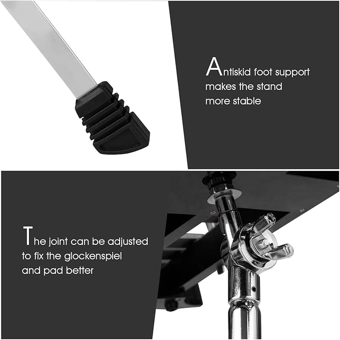 Giantex Percussion Glockenspiel Bell Kit 30 Notes, Xylophone with Adjustable Height Frame, Music Stand, 8" Practice Pad, Bell Mallets, Drumsticks, Carrying Bag, for School Band Beginner Student