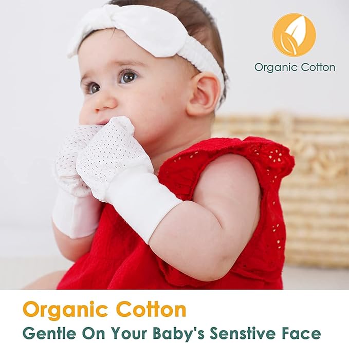 Baby Anti Scratch Mittens - No Scratch Mittens for Boys & Girls (6-12 Months) - 6 Pairs