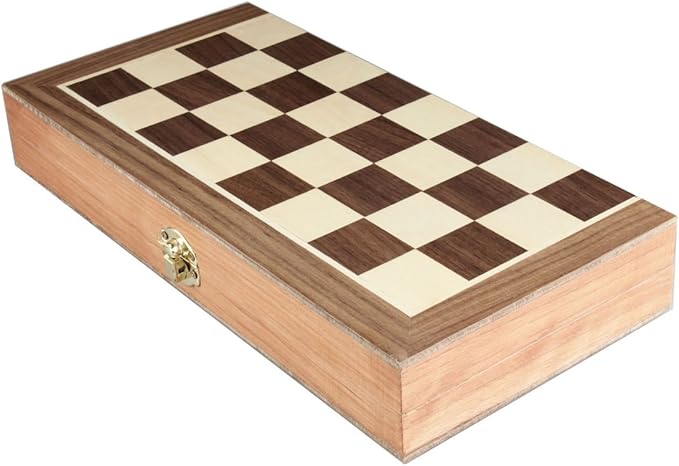 Amerous Chess Set, 12"x12" Folding Wooden Standard Travel International Chess Board Game Set with Magnetic Crafted Pieces For 2 Players