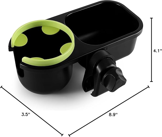 Accmor Stroller Cup Holder with Tray, Universal Cup Holder, Bike Bottle Holder, 361° Rotatable Large Caliber Drinks Holder for Stroller, Bike, Wheelchair, Walker