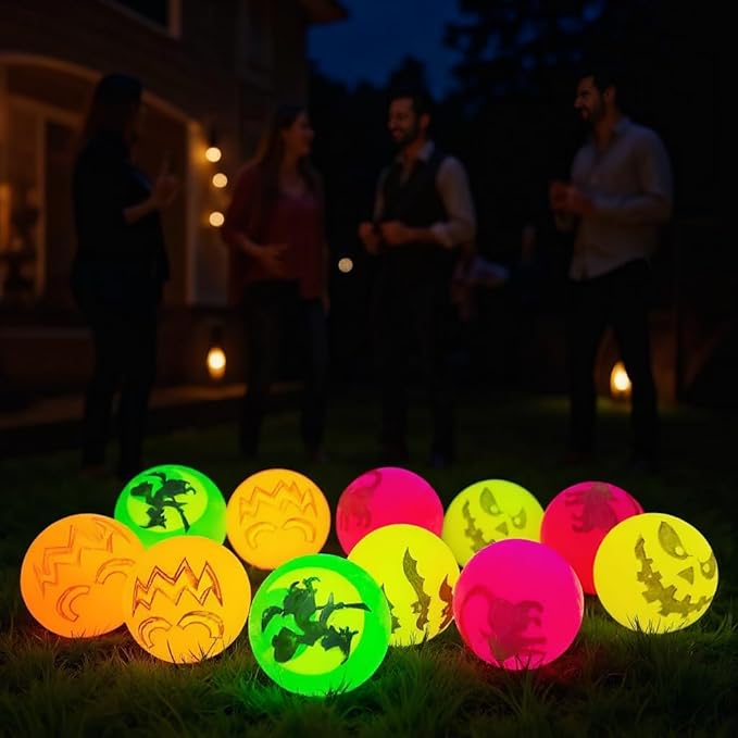 Halloween Decorations, Glow in The Dark Balls, 72 Packs , Party Favors and Goodie Bag Fillers