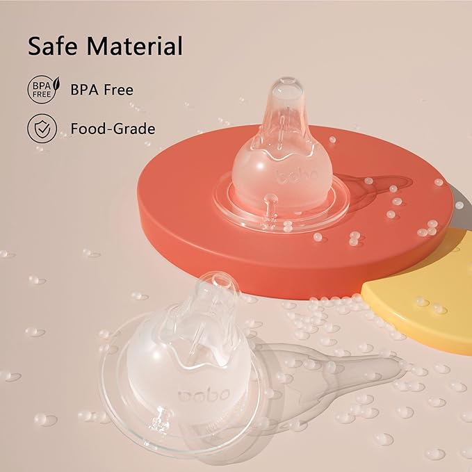 YOHKOH Natural Glass Baby Bottle with Natural Response Nipple, Newborn Anti-Colic Baby Bottles, Wide Neck Mushroom Cap Baby Bottle, Clear (Green, (5.4oz (Pack of 2))