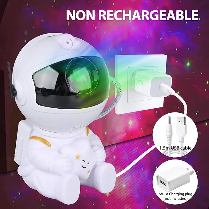 Astronaut Star Projector, Star Projector Galaxy Light for Kids,8 Modes Remote and 270° Adjustable Led Lights for Bedroom, Girls Room Decoration, Home Theater, Ceiling, Timer(Original White)
