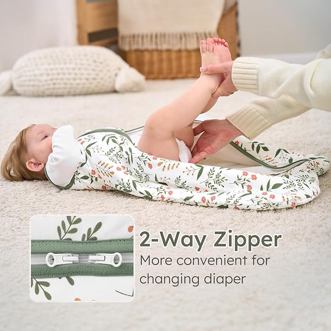 Yoofoss Baby Sleep Sack 12-18 Months, 1.5 Tog Baby Wearable Blanket with 2-Way Zipper, 100% Cotton Organic Fabric Winter Infant Sleeping Sack, Warm Soft Comfy