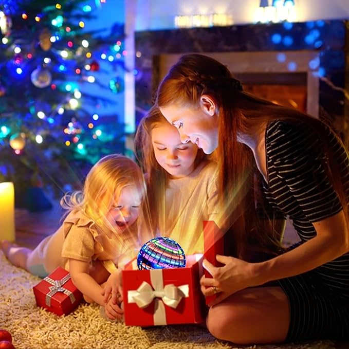 Flying Orb Ball (Blue, 2025 Upgraded) with Dazzling Lights, Magic Hover Spinner, Cool Boomerang Drone, Floating Cosmic Globe, Kids Toys Gifts for 6 7 8 9 10 Year Old Boys Girls