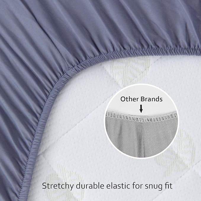 4-Pack Fitted Crib Sheets for Boys and Girls - Breathable, Soft Microfiber Baby Sheets in Dark Grey & Pink