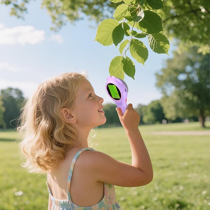 Flooyes Microscope for Kids 5-12, 5MP HD Digital Handheld Microscope with 4X Magnification, Mini Pocket Portable MicroScope Educational Science Toys Birthday Gifts for Age 4 5 6 7 8 9 10 11 Girls