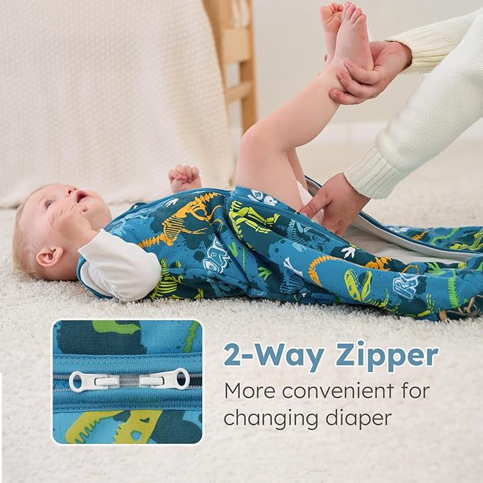 Yoofoss Baby Sleep Sack 18-24 Months, 1.5 Tog Baby Wearable Blanket with 2-Way Zipper, 100% Cotton Organic Fabric Winter Infant Sleeping Sack, Warm Soft Comfy