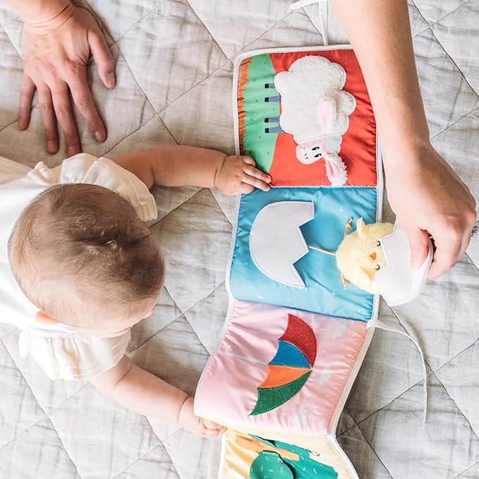 Infant Toys 0-6 Months Baby Mirror Tummy Time Toys Sensory Books for Babies Touch and Feel Crinkle Books for Babies