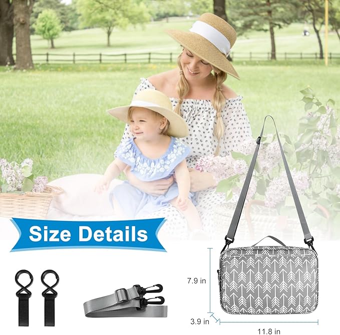 Accmor Stroller Organizer, Universal Stroller Organizer with Insulated Cup Holder Pocket, Dual Purpose Large Capacity Stroller Bag Caddy, Stroller Accessories Fits for Uppababy, Doona, Nuna Strollers