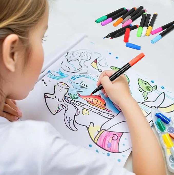 12-Color Markers for Doodle Glow,Neon Dry Erase Markers for Led Drawing Board, Non-Toxic Erasable Chalk Marker for Clear Acrylic Calendar, Mirror, Window, First Day Of School Sign