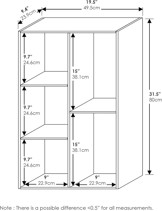 Furinno Luder 5-Cube Reversible Open Shelf, Blackwood