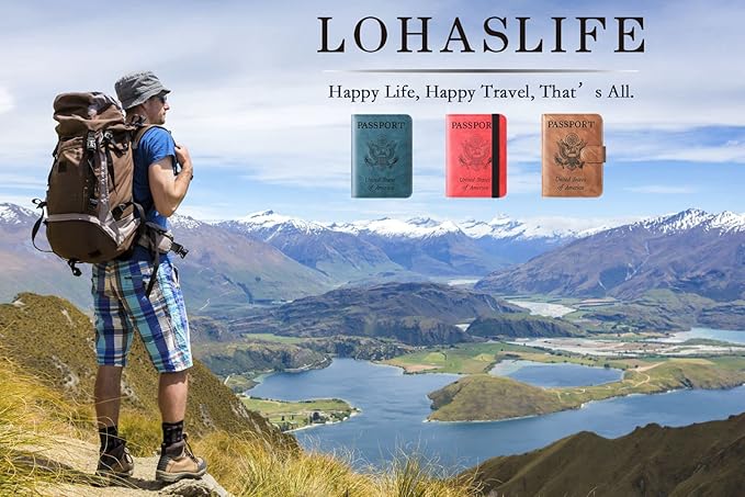 Airtag Passport Holder Cover Wallet Travel Essentials Leather Rfid Blocking Case Vacation Luggage Must Haves Travel Accessories for Men Women (117#Brown)