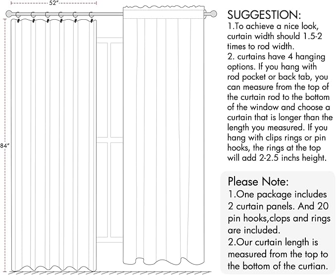 ANRODUO 96 Inch Long Blackout Curtains Sage Green Thermal Insulated Room Darkening Drapes with Hooks, Rings, Clips for Living Room Bedroom 2 Panels Set