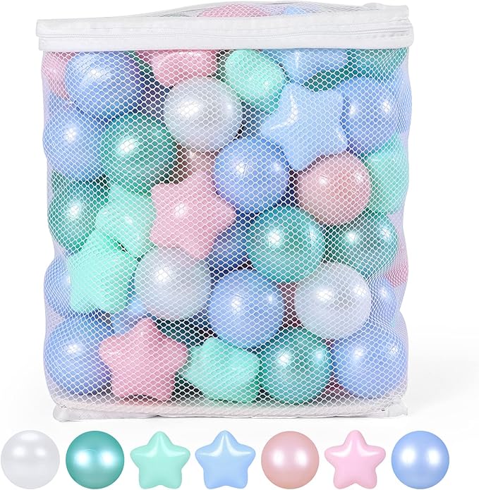 GOGOSO 100 Non-Toxic Play Balls for Kids - Soft, Crush-Proof, and BPA-Free Pit Balls in Fun Colors for Indoor/Outdoor Playtime