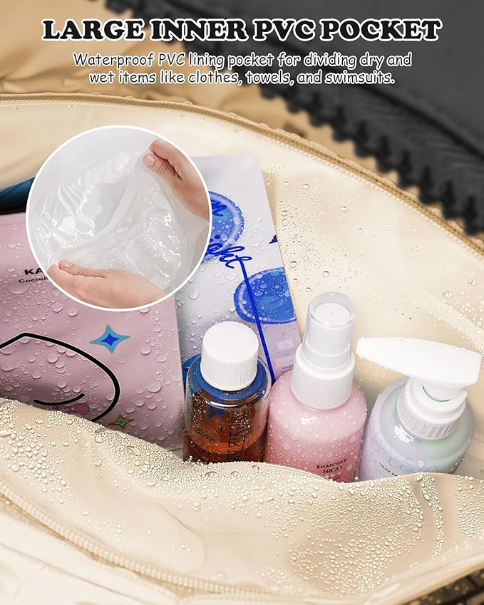 Friend Gifts-Women Duffle Bag with Initial, Personal Item Travel Bags,Gym Bag with Wet Pocket,Lightweight Travel Bags Personalized Tote with Makeup Pouch