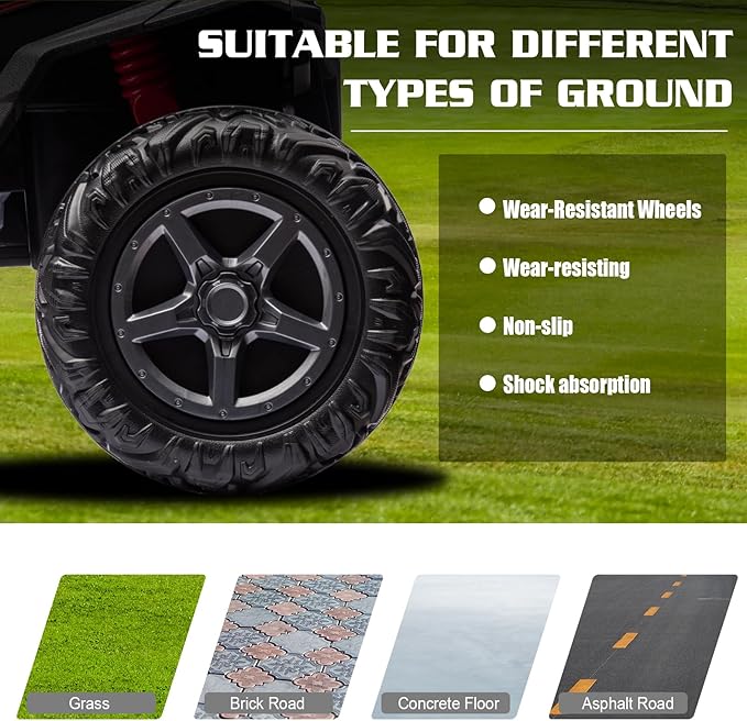 2 Seater 24V Kid Toy Car with Remote Control 4WD Electric Vehicles Battery Powered Toy Car,Ride on Car for 3+ Years Kids Ride On Toy(Black)