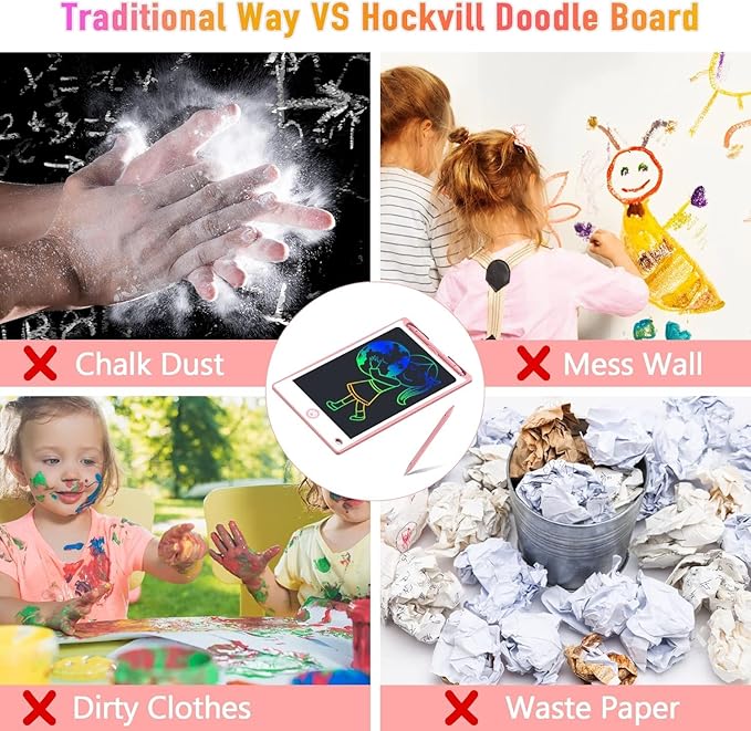 Hockvill LCD Writing Tablet for Kids 8.8 Inch, Toys for Girls Boys Drawing Pad for 3 4 5 6 7 Year Old Kids Toys, Children’s Day Gift Toddler Doodle Board Travel Essentials, Birthday Gift for Children