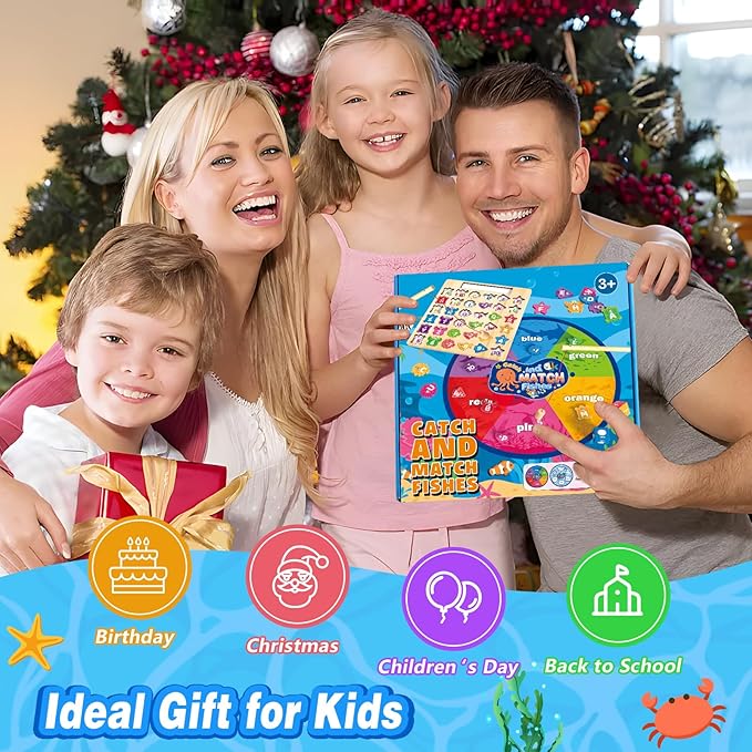 Wooden Montessori Toys for Toddlers 3-5, Magnetic Fishing Games, Color and Shape Sorting Sensory, Letter& Number Educational Toys for 3 4 5 6 Girls Boys Preschool Educational