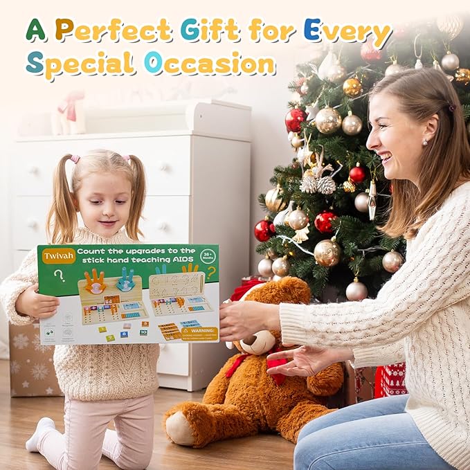 Learning Toys 3-5, Educational Toys with Number Flash Card for 3+ Year Old, Montessori Number Math Manipulatives, Preschool Kindergarten School Supplies, Birthday Gifts for 3 4 5 6 yr Old Kids