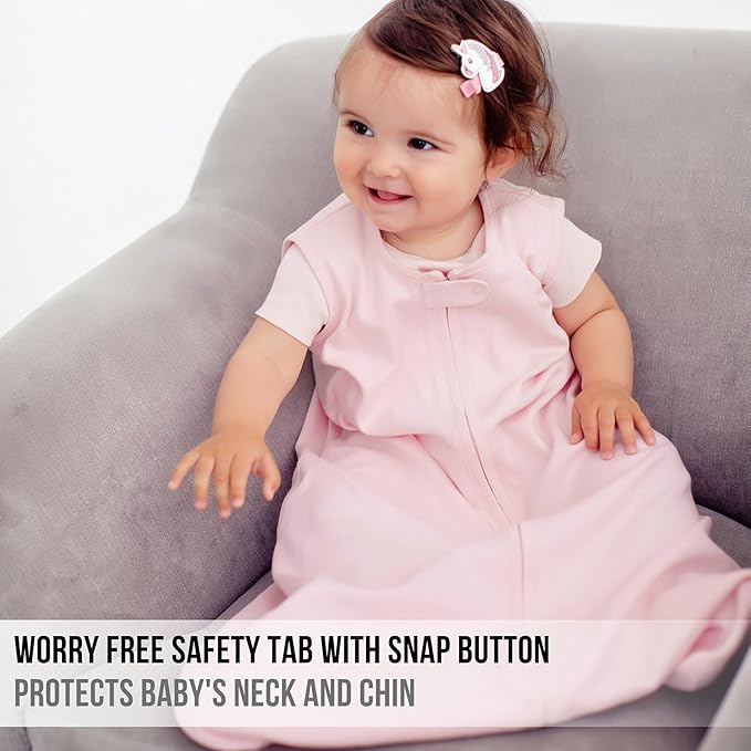 Mama Cheetah Baby Sleep Sack 0.5 TOG, Organic Cotton Baby Wearable Blanket with Two-Way Zipper, Swaddle Transition Baby Sleeping Bag for Newborn Infant Toddler Boy Girl, 0-6 Months