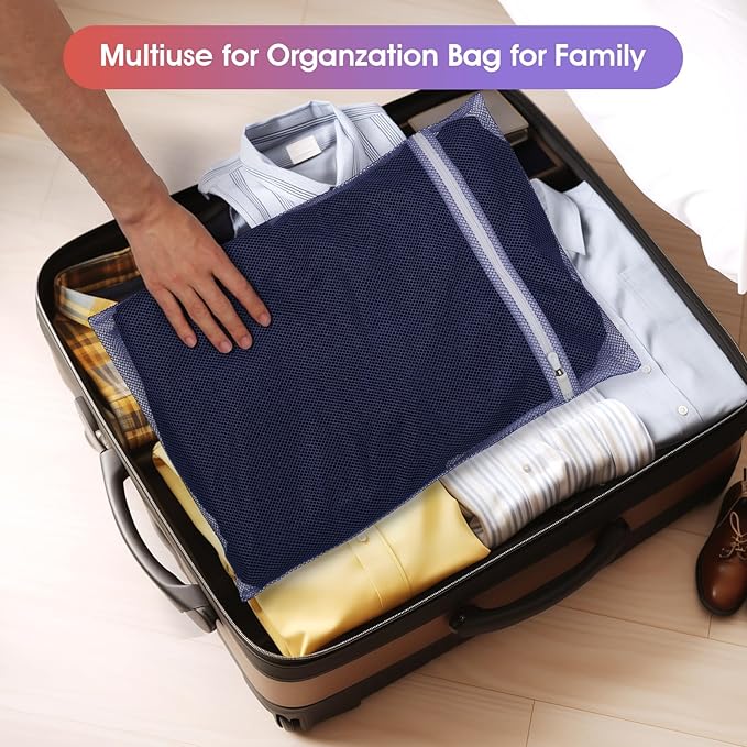 5Pcs Sturdy Mesh Laundry Bags for Delicates, Lingerie, Bras, Travel and Organzie - 5 Color(14x20 Inch)