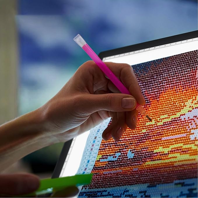 iVyne Rechargeable A4 Light Pad for Diamond Painting & Art Projects – LED Light Board with Diamond Art Accessories – Ultra-Thin & Portable Diamond Dot Light Board, Perfect for Artists - Black