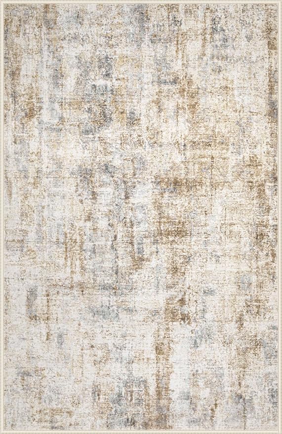 Area Rugs 8x10 Living Room: Washable Rug Modern Abstract Large Rugs Soft Non Slip Neutral Rug Stain Resistant Indoor Carpet for Bedroom Kitchen Dining Room Home Office Rugs(Blue Brown,8'x10')