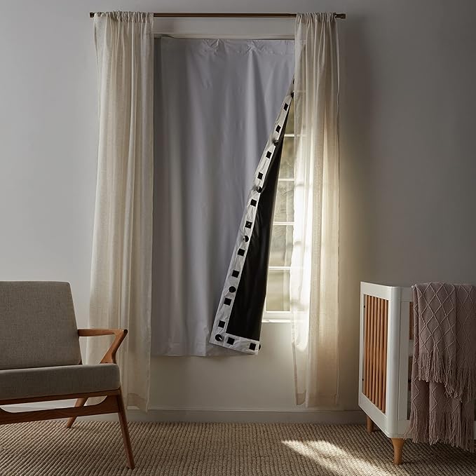 Amazon Basics Portable Blackout Curtain Shade with Suction Cups, 50"W x 78"L, 1 Pack, White