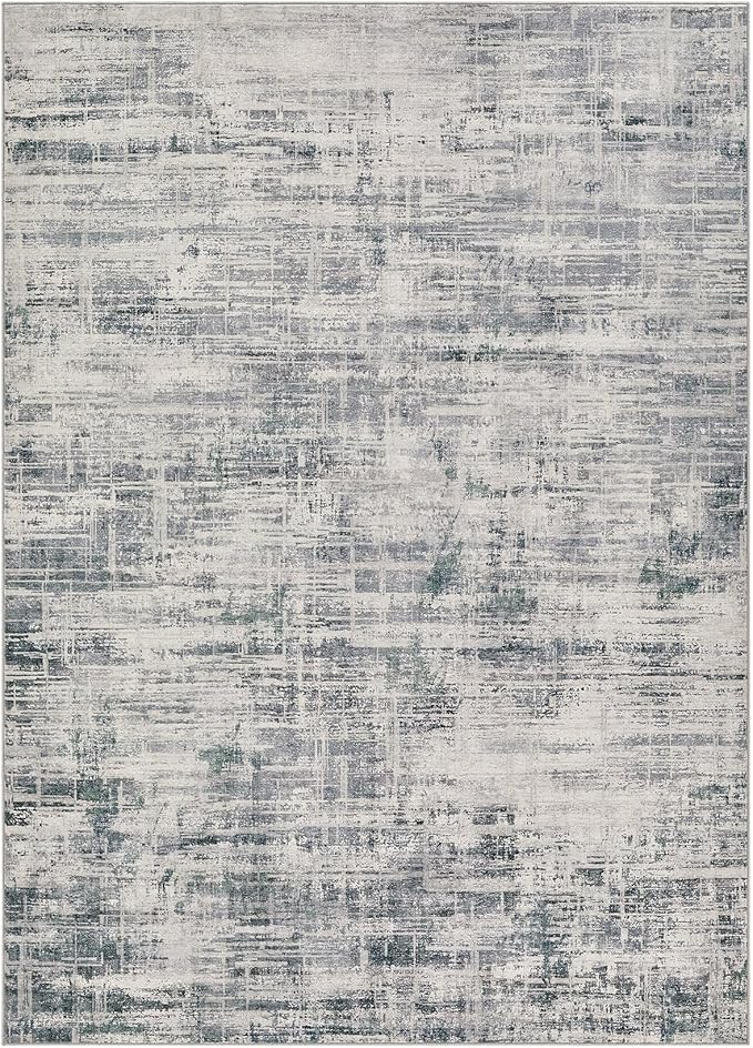 Area Rug for Living Room: 4x6 Washable Neutral Abstract Modern Soft Rugs Non Slip Indoor Floor Stain Resistant Carpet for Bedroom Dining Room Office Nursery - Gray