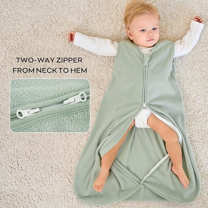 JELLYMONI Fleece Baby Sleep Sack 18-24 Months, 2 Pack 1.5 TOG Baby Wearable Blanket Winter Infant Sleeping sack with 2-Way Zipper, Warm Toddler Sleep Sack