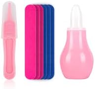 Baby Grooming and Healthcare Kit, Portable Baby Safety Care Set with Hair Brush Comb Nail Clipper Nasal Aspirator for Nursery Newborn Infant Girl Boy (25 in 1 Pink)