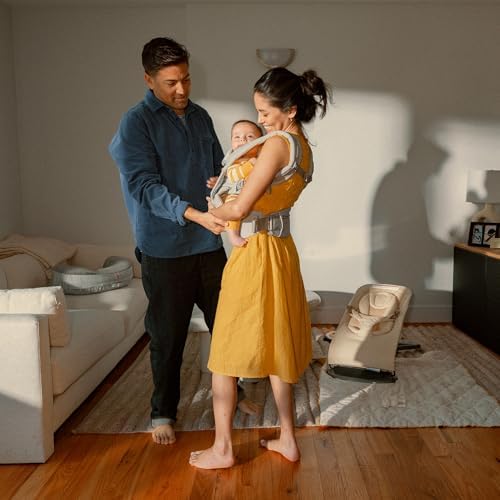 Ergobaby Omni Deluxe Baby Carrier Newborn to Toddler - Breathable Baby Carriers for Summer - All-Position Carrier with Enhanced Lumbar Support & Airflow (7-45 Pounds), Cotton, Pearl Grey