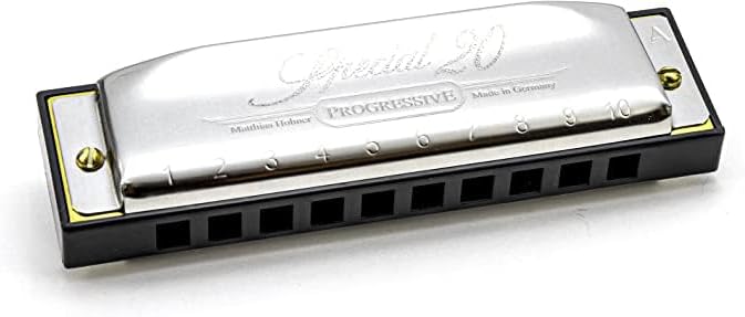 Hohner Special 20 Harmonica - Key of E Flat Bundle with Carrying Case, Key Stickers, Harmonica Beginner Online Manual, and Austin Bazaar Polishing Cloth