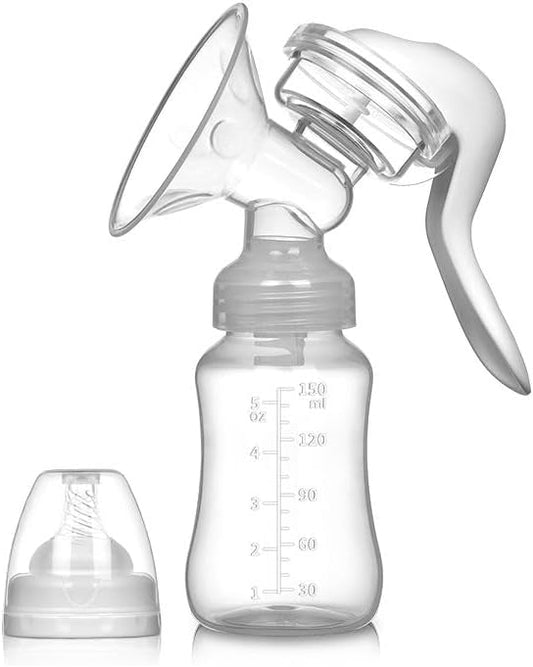 Handheld Manual Breast Pump – Portable & BPA-Free Milk Extractor for Breastfeeding Moms, Soft Silicone Suction, Quiet & Easy to Use