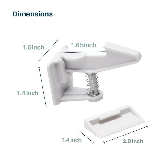 Inaya 16-Pack Cabinet Locks, Child Safety Latches - Baby Proofing Cabinets and Drawer Locks - 3M Adhesive - No Drilling & No Tools Required - Child Proof Your Home