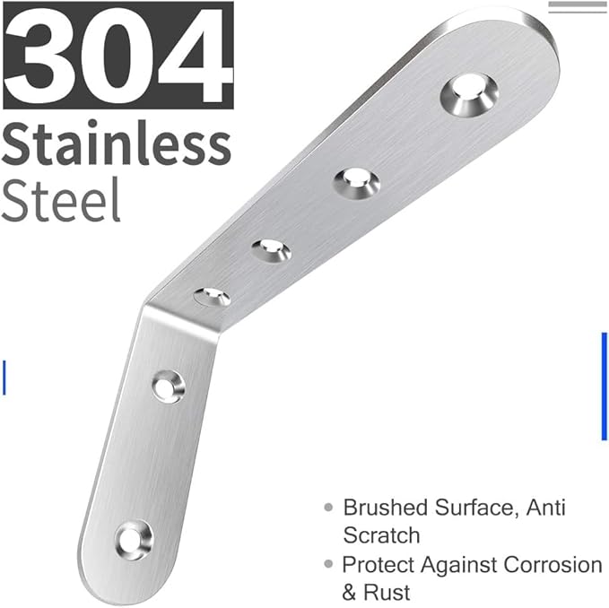 Furniture Anchors (4 Packs) Anti Tip Furniture Anchors for Baby Pet Proofing,Furniture Wall Anchor Furniture Dresser Bookshelf Falling Prevention Device for Children (Silver)