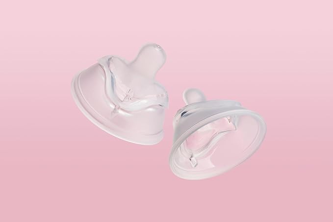 Herobility Double Anti-Colic Silicone Nipples, Baby Bottle Teats, Breast Like Shaped Nipples - Fits Herobility's & Eco Baby Bottles | Pack of 2 (Small Size)