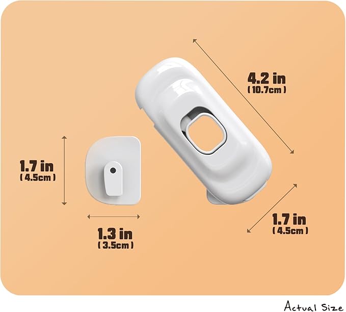 6 of Safety Latch Lock Easy Attachable Install Adhesive for Baby Childen Daycare Child Kids Senior Elder Pet Proofing Accident Prevent Home Kindergarden Preschool Senior Nursery Kitchen Cabinet Fridge