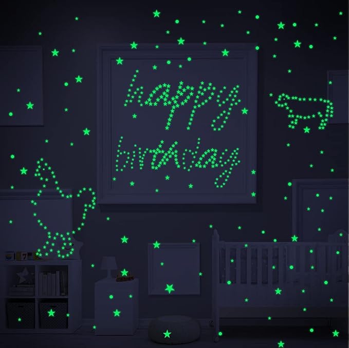 Glow in The Dark Stars for Ceiling,Star Decorations for Bedroom,Kids Boys Girls Room Decor,Wall Stickers for Bedroom,Play Room,Wall Decorations,Best Birthday Gift