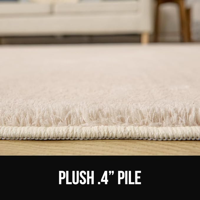 GORILLA GRIP Ultra Soft Washable Area Rug, 5x7, Stain and Slip Resistant Plush Thick Carpet for Bedroom Living Room, No Shed Floor Rugs, Pet Friendly, Dorm Essentials, Kids Nursery Home Decor, Taupe