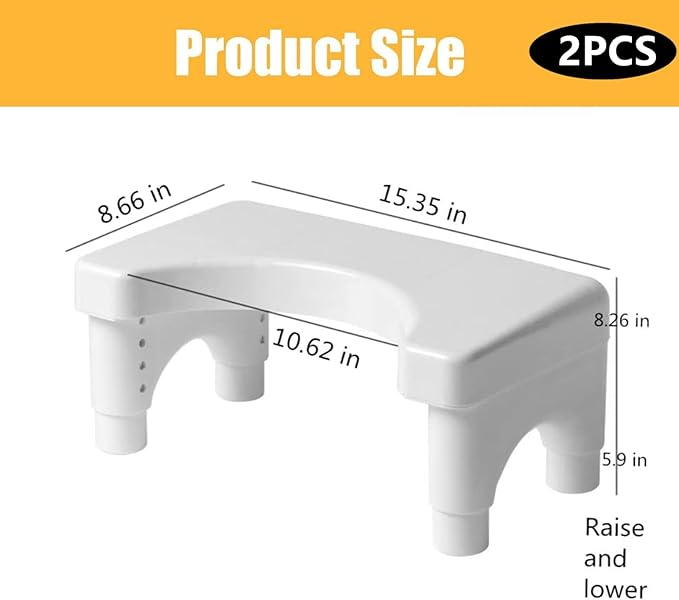 Adjustable Height Toilet Stool, Removable Toilet Step, Attachable Potty Stool, Portable Squat Stool, Bathroom Non-Slip Toilet Auxiliary Step Stool - Family Health Gift (2)