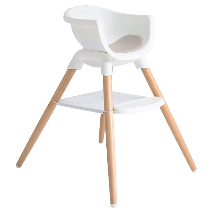 Joie Chai Multi-Mode Highchair - European Beech Wood, Convertible, 9+ Modes, Birth up to 60 lb. (Walnut)