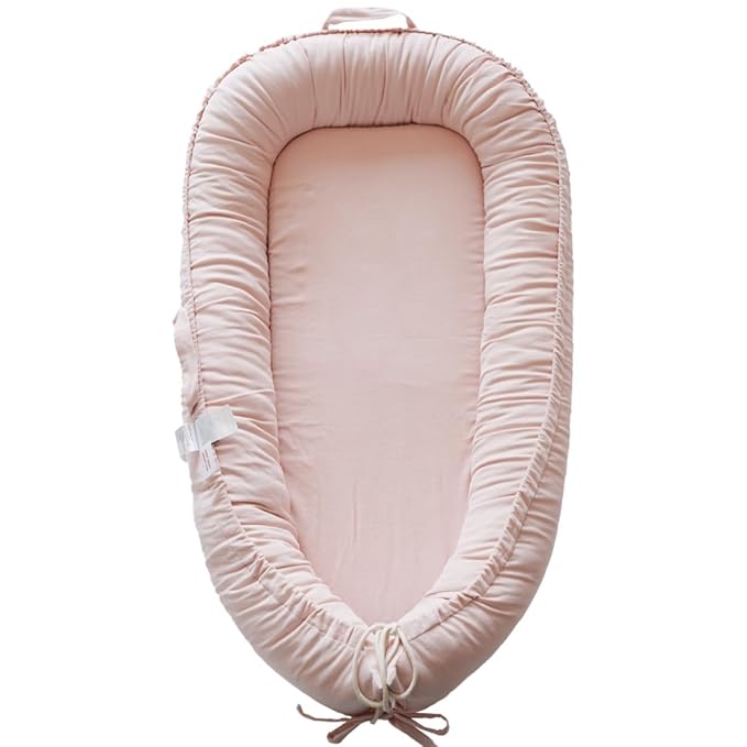 Infant Lounger, Baby Nest Cover for Baby Girls & Boys, Newborn Essentials for Baby 0-18+ Months, 100% Cotton Breathable (Mistyrose, Corduroy)