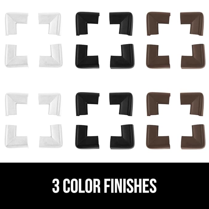 GORILLA GRIP Baby Proof Corners and Edges for Furniture, Kid Proofing Adhesive Table Corner Protectors, Heavy Duty Soft Rubber Foam Protection, Includes 8 Protective Safety Guards, 18 Feet, Off White