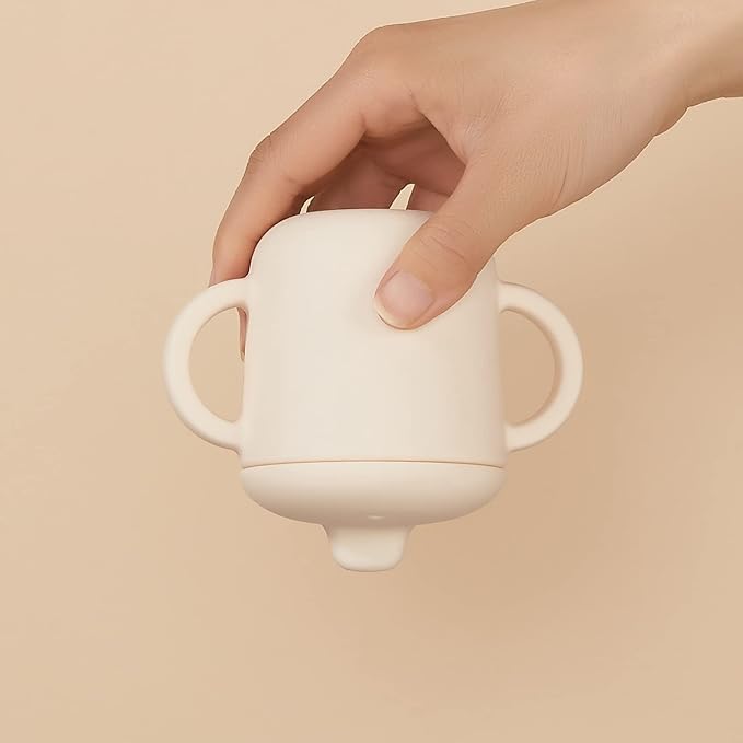 6 Months+ Sippy Cups with Handles, Small Silicone Sippy Cups Leak Proof 5oz,No Spill Sippy cups for Toddlers (Green)